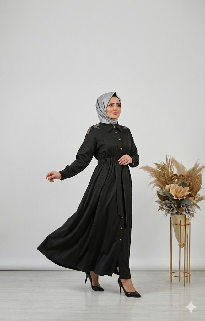 NURE İPEK SATEN KUMAŞ. İTHAL AKSESUARLI 