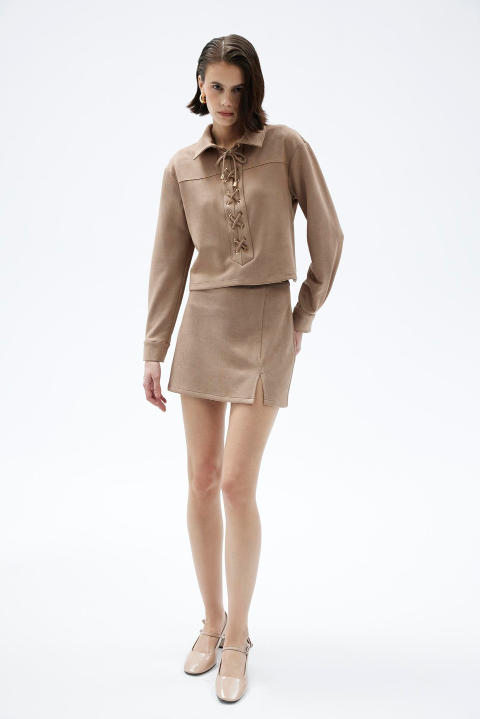 LACE-UP CARTER BLOUSE