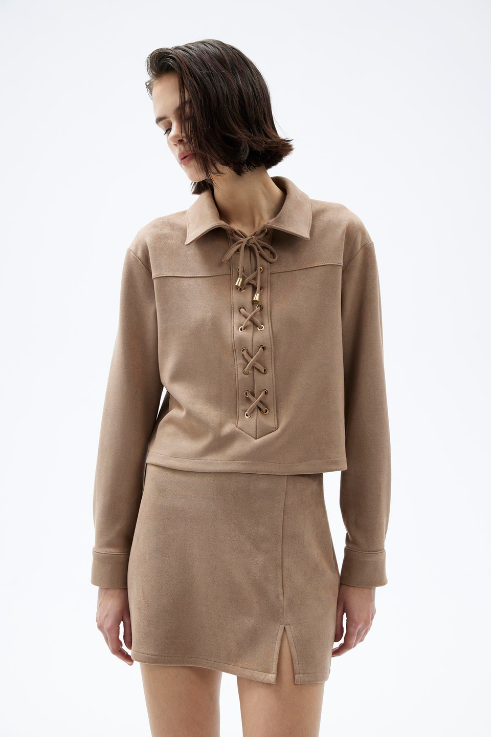 LACE-UP CARTER BLOUSE