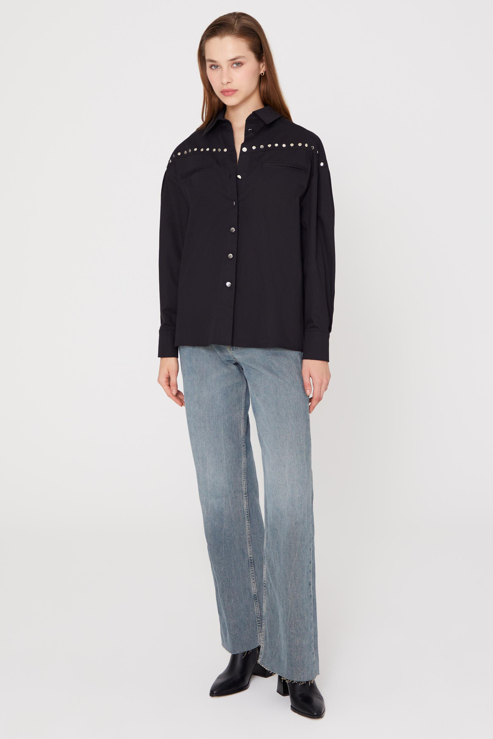 NORA BLACK STAPLE SHIRT