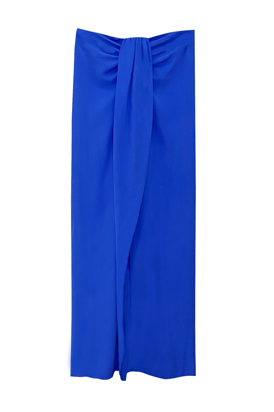 Saks Drapeli Yırtmaçlı Maxi Etek