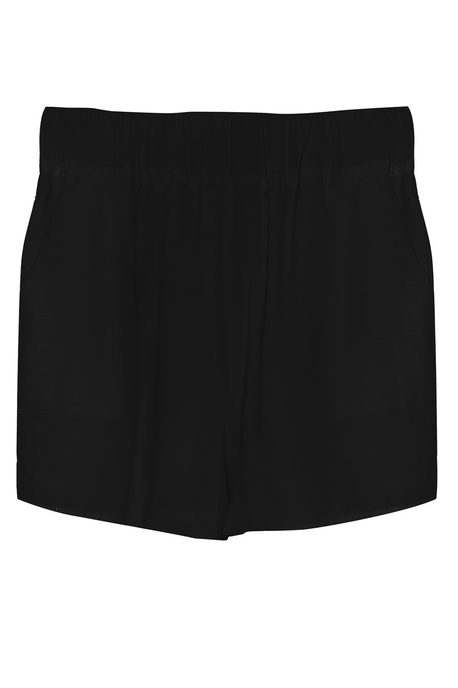 Siyah Yüksek Bel Lastikli Şort