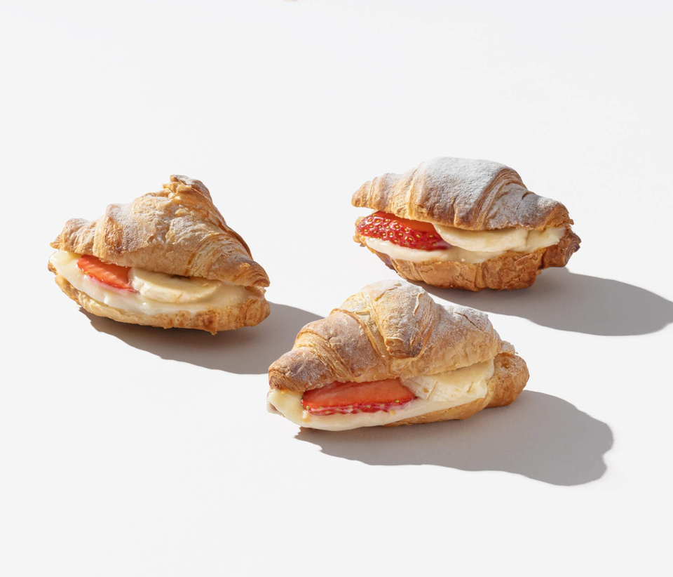 Mini Croissants with Strawberry and Banana -12 pcs