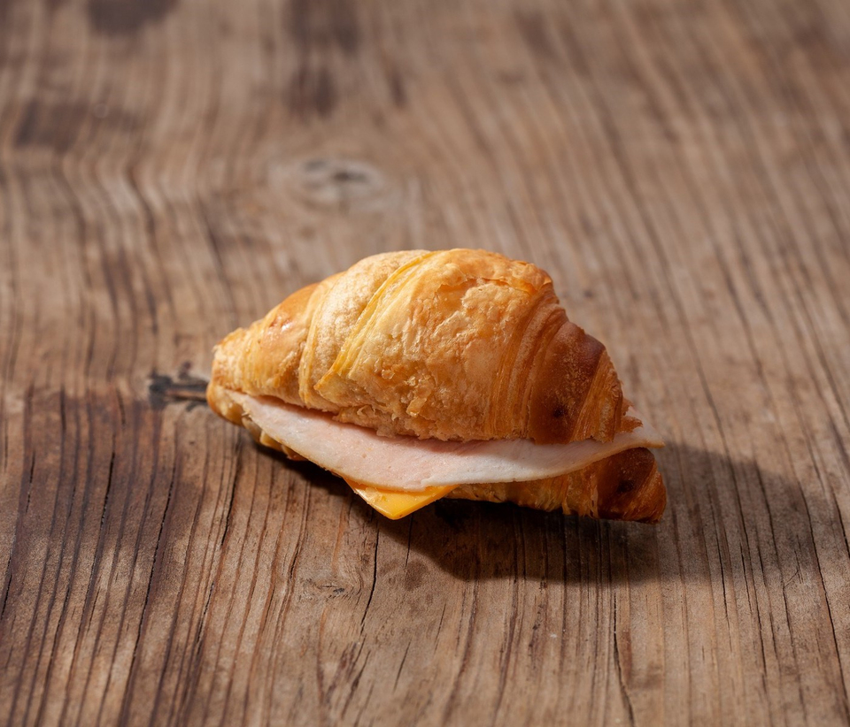 Mini Croissant Sandwiches with Smoked Turkey and Cheddar Cheese - 12 pcs