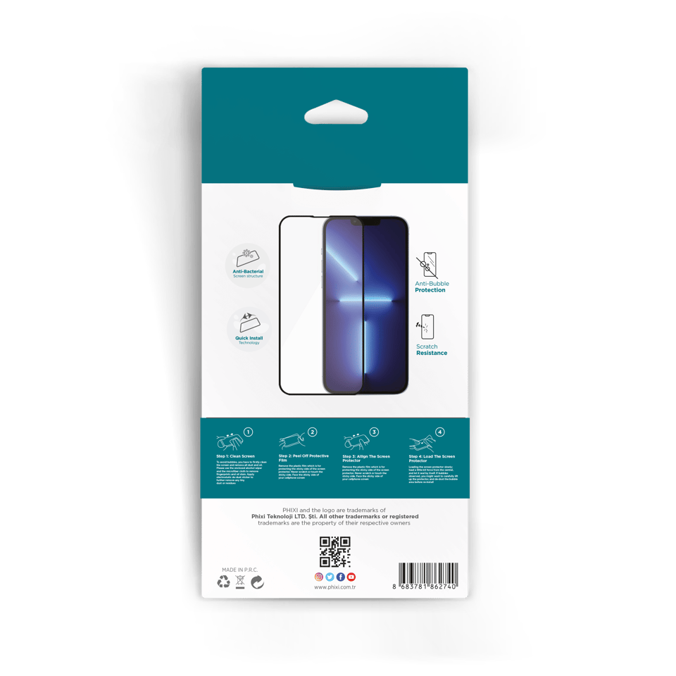 Phixi Antistatic İphone 12 PRO Cam Ekran Koruyucu