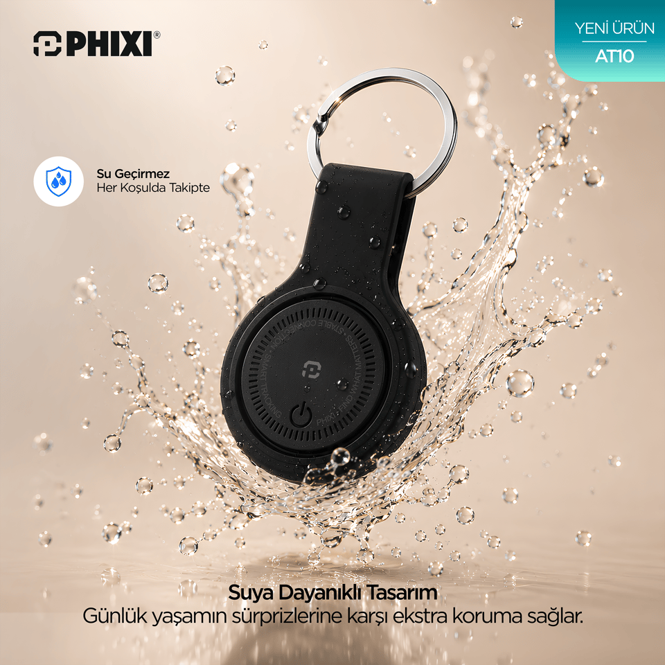 PHIXI AT10 Akıllı Eşya Bulucu Takip Etiketi – iOS Bul Uyumlu, Suya Dayanıklı