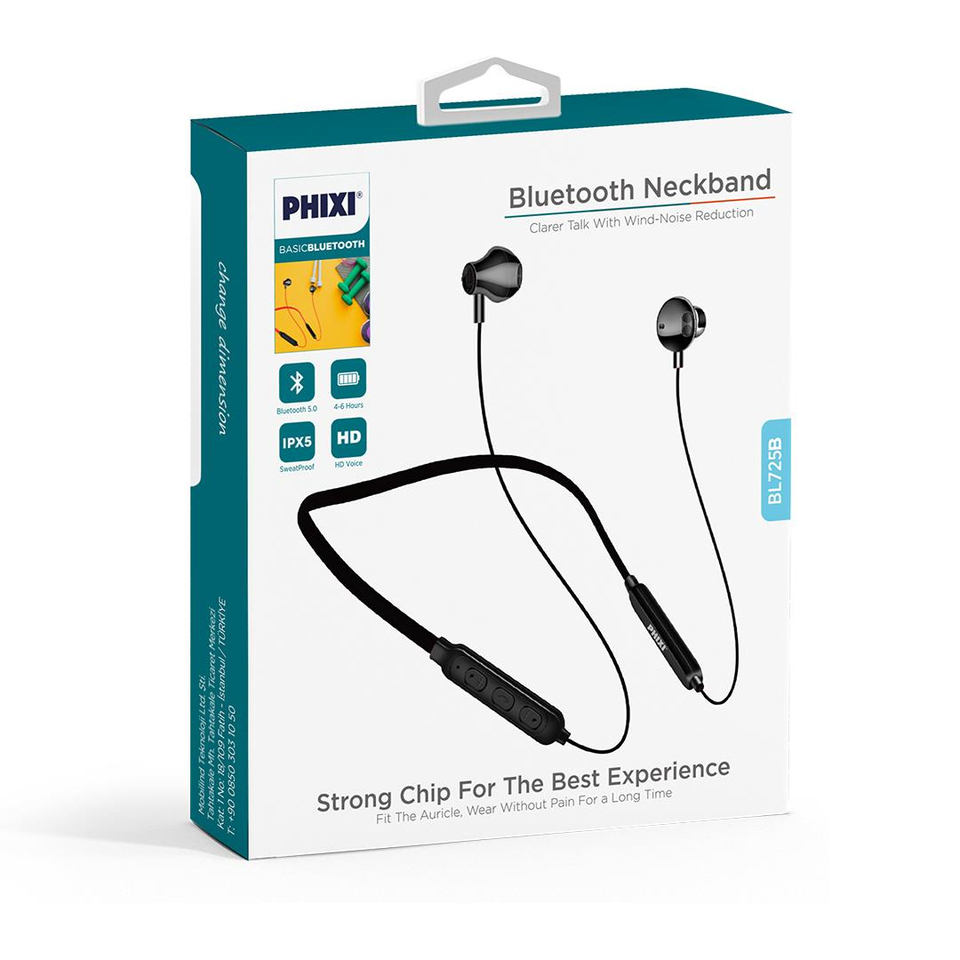 Phixi Basic BL725 IPX5 Boyundan Askılı Bluetooth Kulaklık