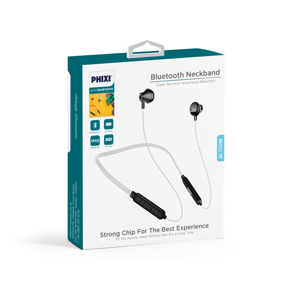 Phixi Basic BL725 IPX5 Boyundan Askılı Bluetooth Kulaklık