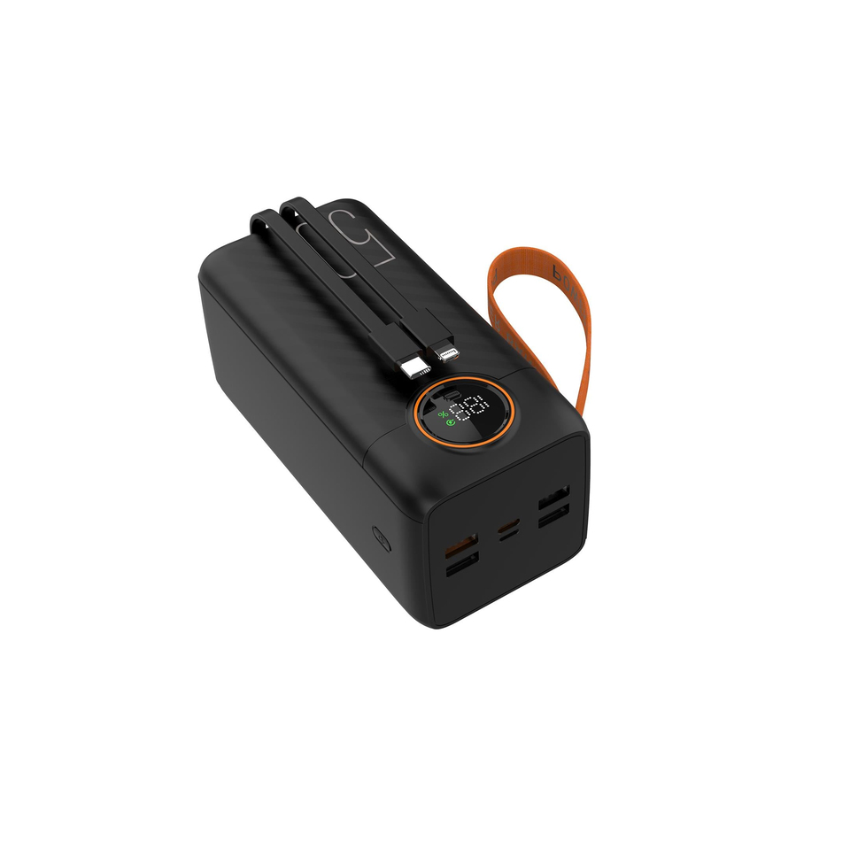 Phixi Force P52 50000mAh 22.5W Hızlı Şarj Cihazı - Dahili Kablolu  - Fast Powerbank  - Dijital Ekran - Taşınabilir Şarj Cihazı