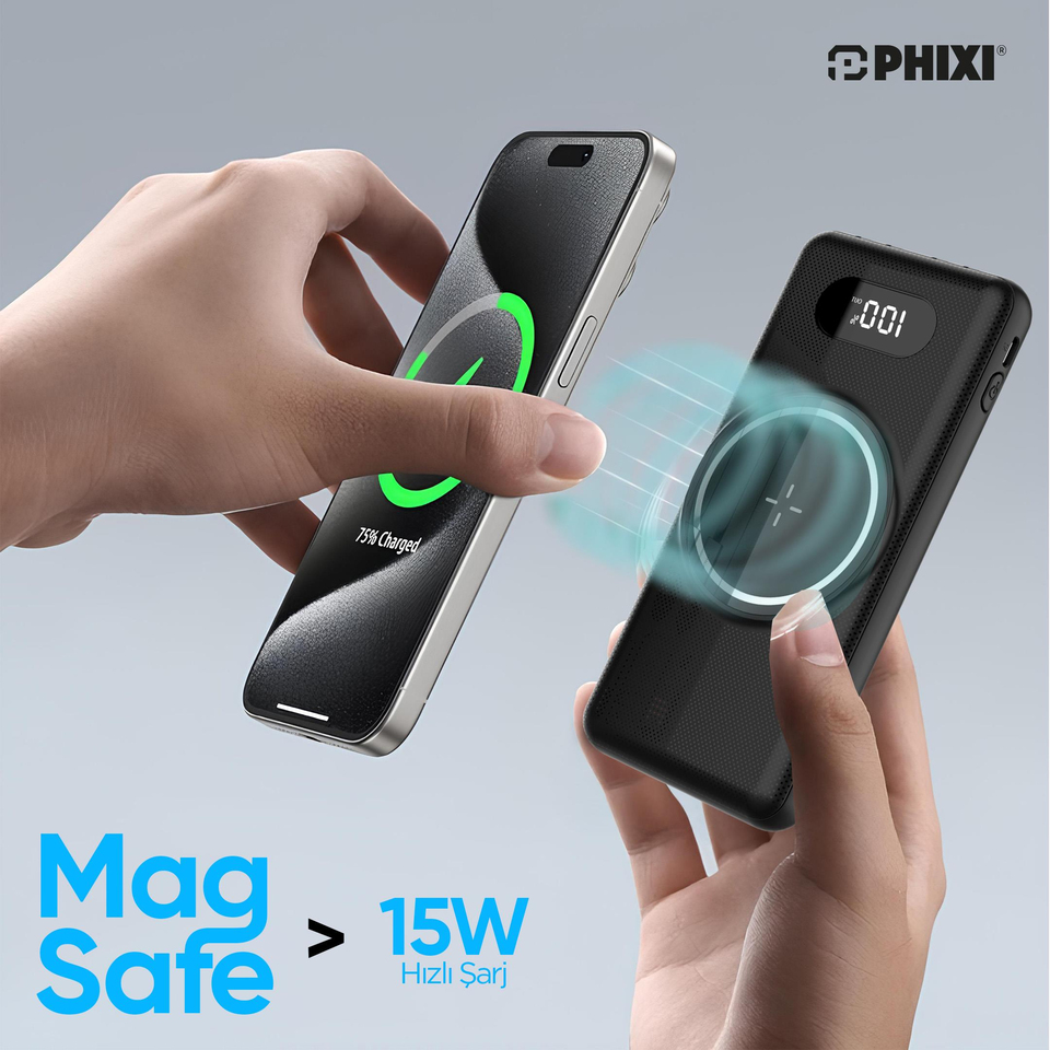 Phixi Force PW12 10.000mAh Wireless 4 Çıkışlı Powerbank