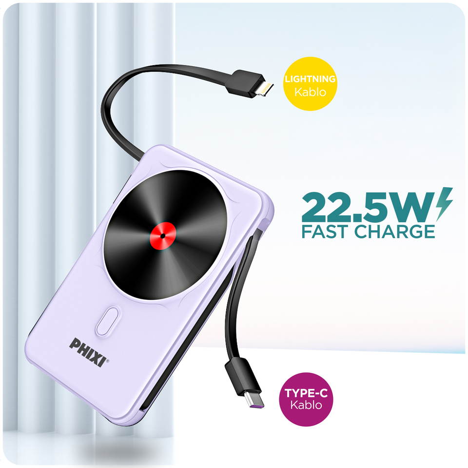 Phixi Force PW14 10.000mAh Wireless Magsafe 2 Çıkışlı Powerbank