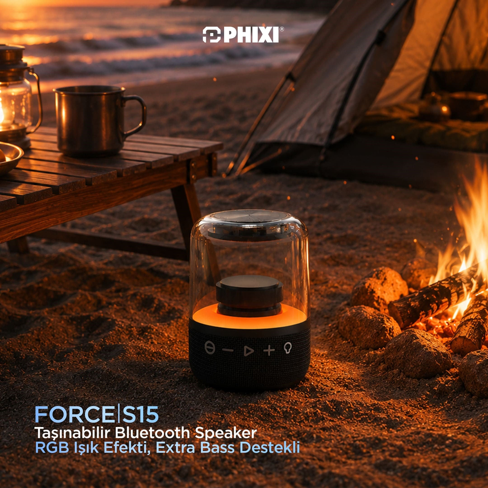 Phixi Force S15 TWS Extra Bass Bluetooth Hoparlör