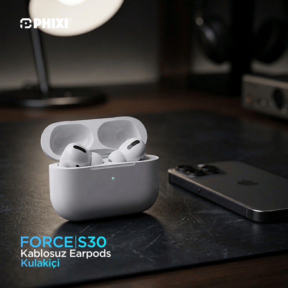 Phixi Force S30 TWS Kablosuz Earpods Kulakiçi ANC Bluetooth Kulaklık