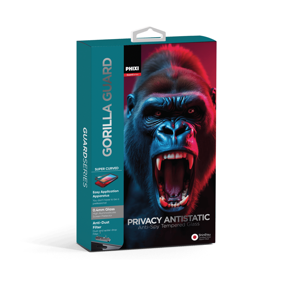 Phixi Hayalet Gorilla Guard iPhone 11 Kırılmaz Cam – HD Temperli, Tekrar Yapışabilir, Suyla Temizlenebilir, Anti-Statik, Süper Kavisli Ekran Koruyucu