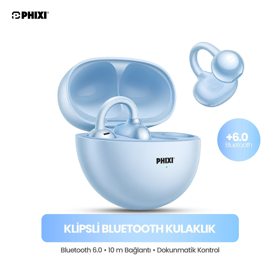 PHIXI Massive C50 Bluetooth 6.0 Clips Earbuds Kablosuz Kulaklık