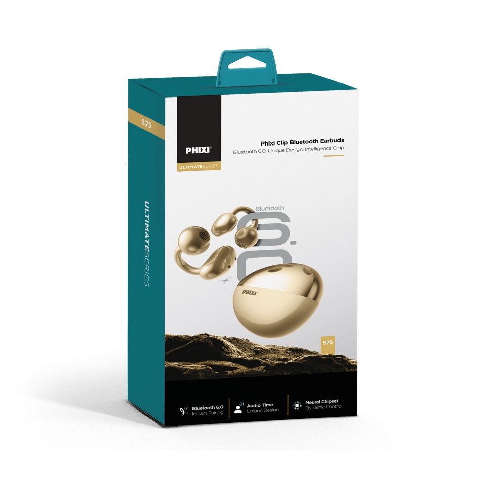 PHIXI ULTIMATE S75 KLİPSLİ BLUETOOTH 6.0 KABLOSUZ KULAKLIK