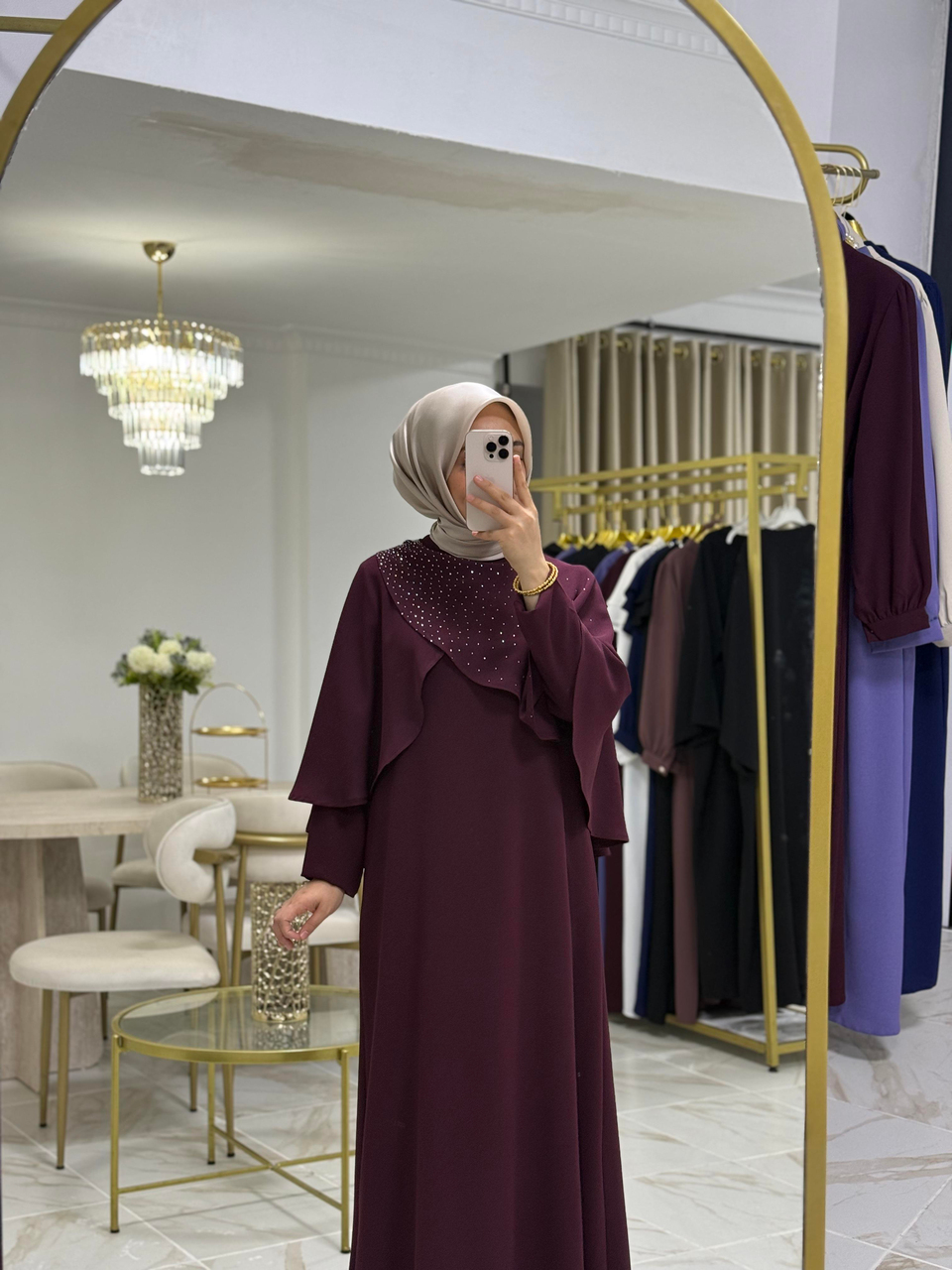 Nadide Diamond Elbise | Bordo