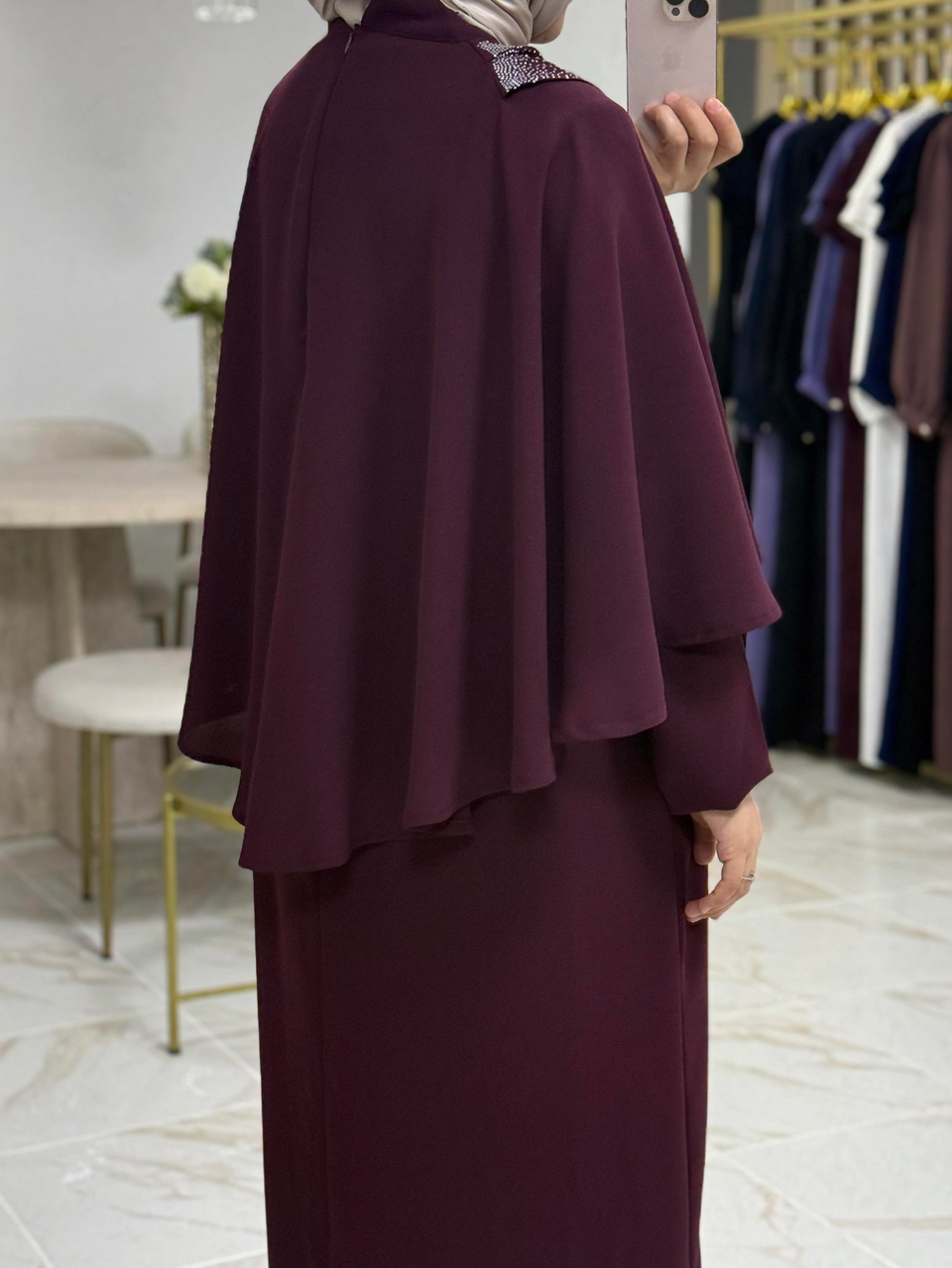 Nadide Diamond Elbise | Bordo