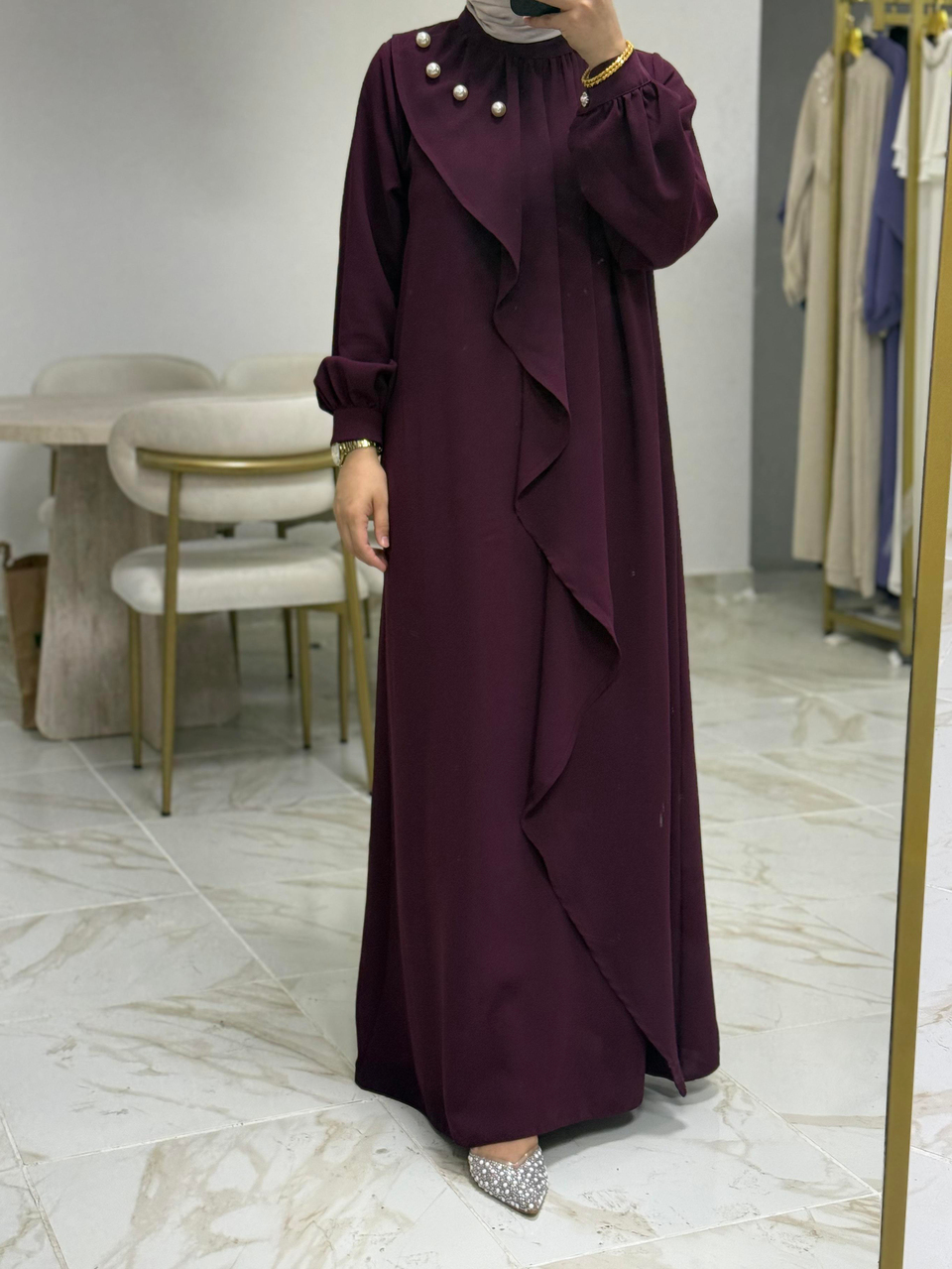 Neva Pearly Elbise | Bordo
