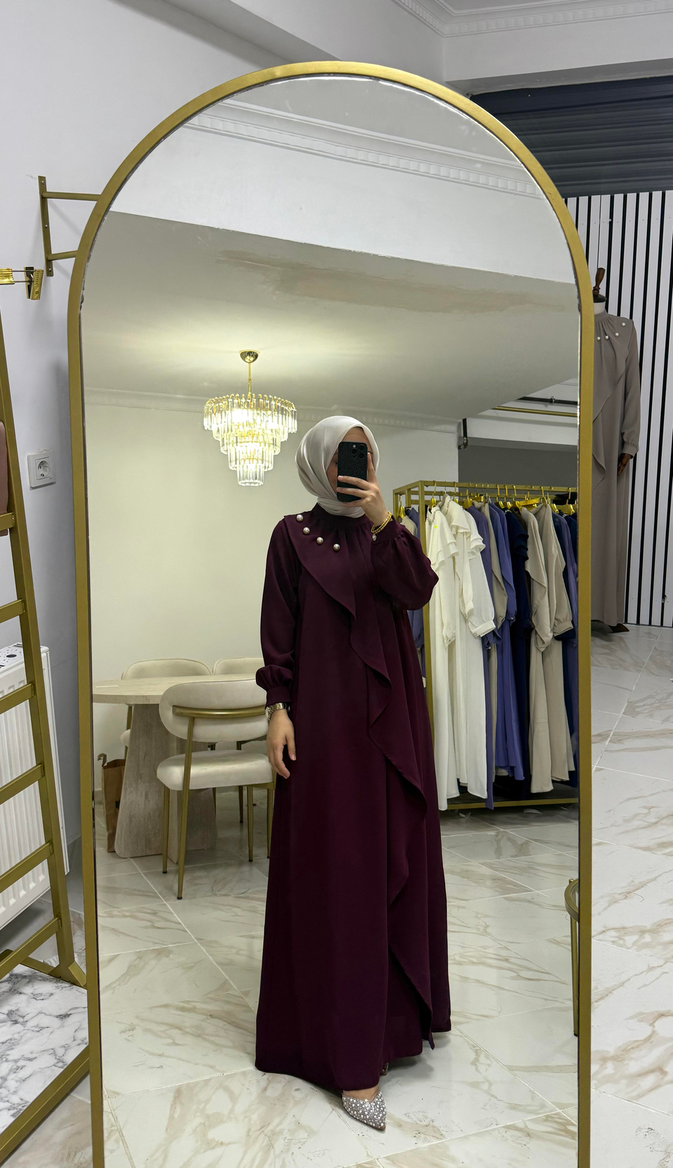 Neva Pearly Elbise | Bordo