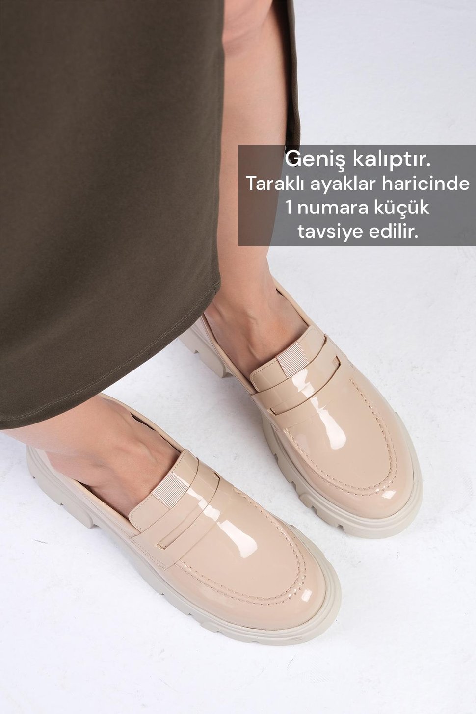 Mio Gusto Ten Rengi Kalın Tabanlı Oxford Ayakkabı Kadın Ayakkabı Modelleri