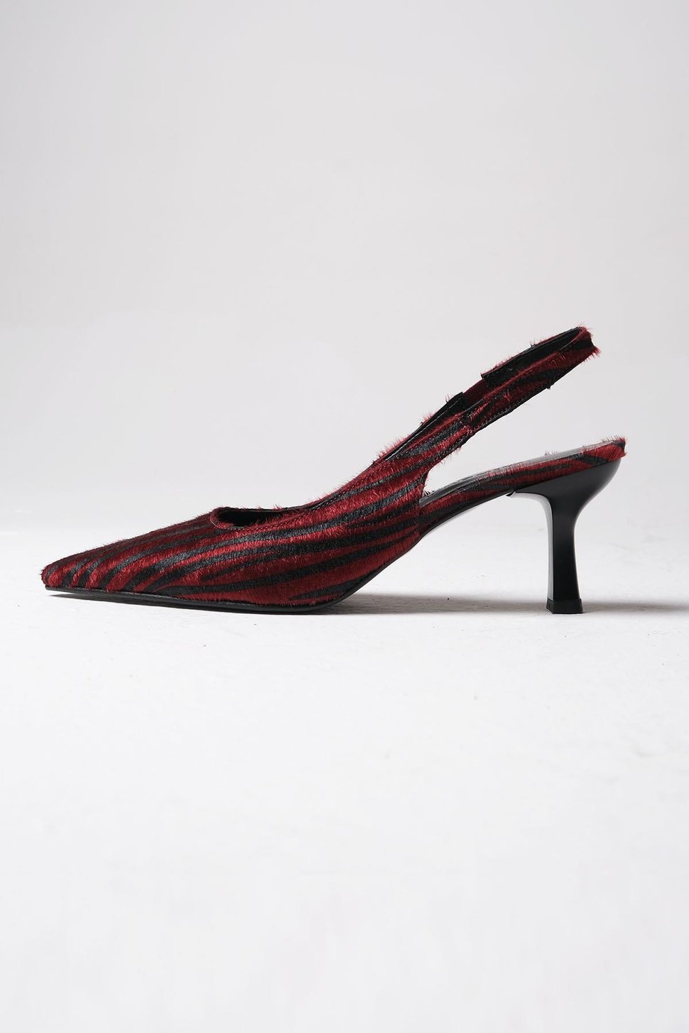 Mio Gusto Winola Bordo Zebra Desenli Topuklu Kadın Ayakkabı  Modelleri