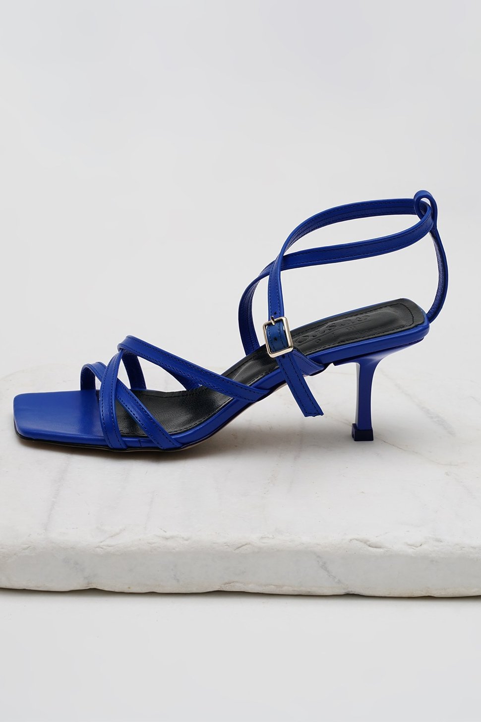 Valeria Saks Mavi Renk Topuklu Sandalet-SANDALET-Mio Gusto-01390SKC