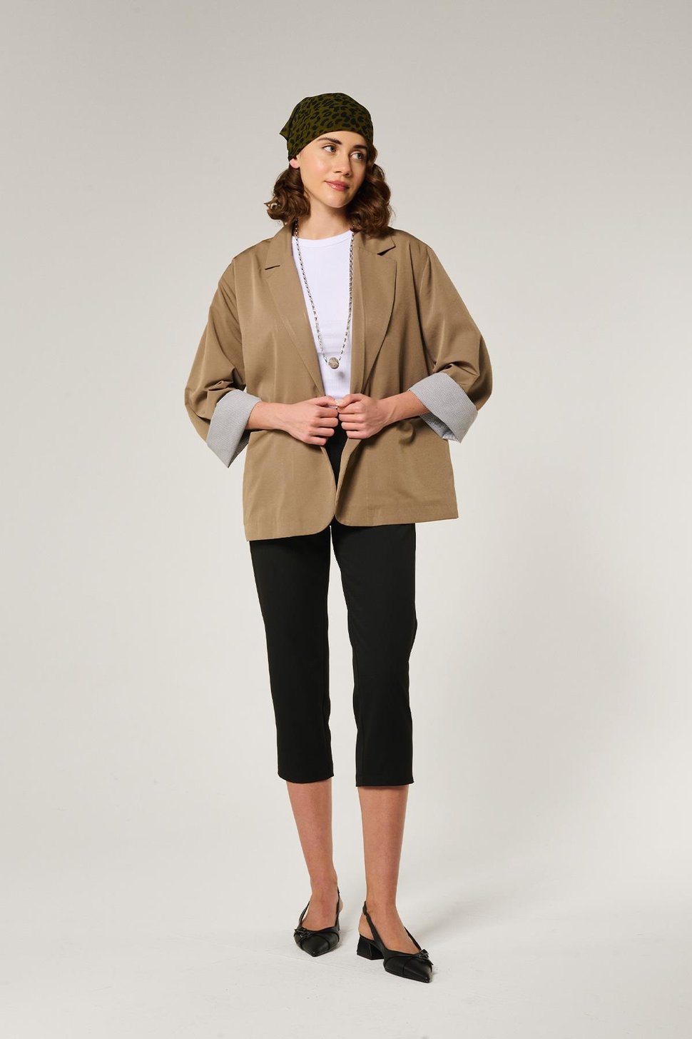 Yağyeşili Oversize Pamuklu Ceket