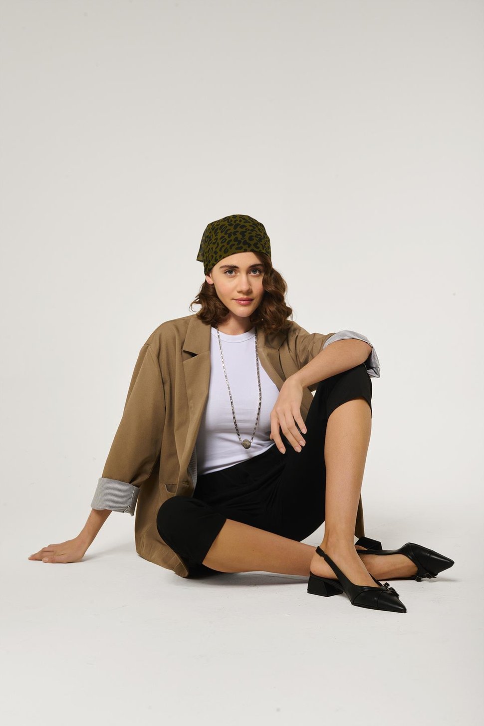 Yağyeşili Oversize Pamuklu Ceket