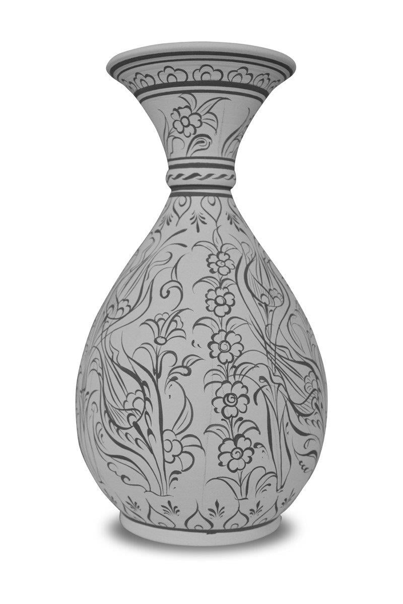 Hyacinth Vase Ornamented Ceramic Bisque