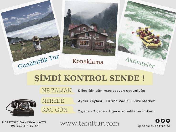 Kontrol Sende Konseptli Konaklamalı Karadeniz Turları