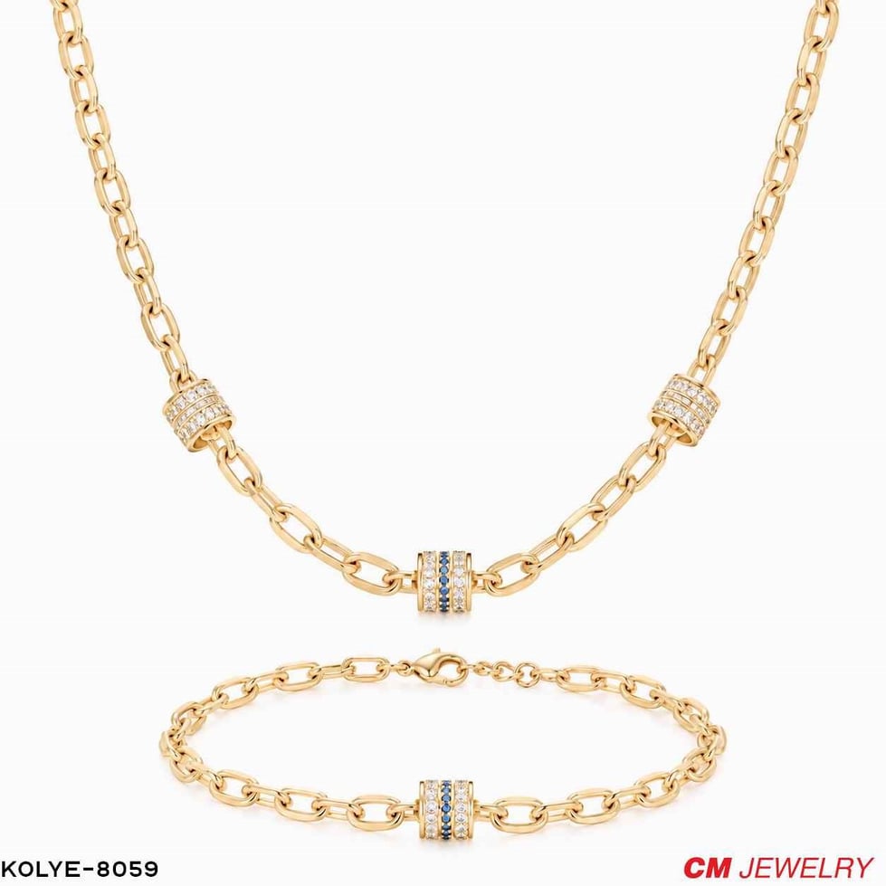 14K CM KOLYE BİLEKLİK SET //KOLYE-8059KOLYE-8059