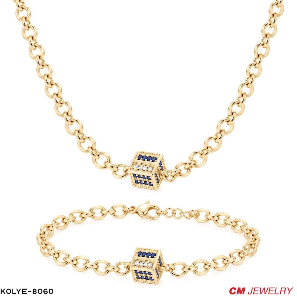 14K CM KOLYE BİLEKLİK SET //KOLYE-8060KOLYE-8060