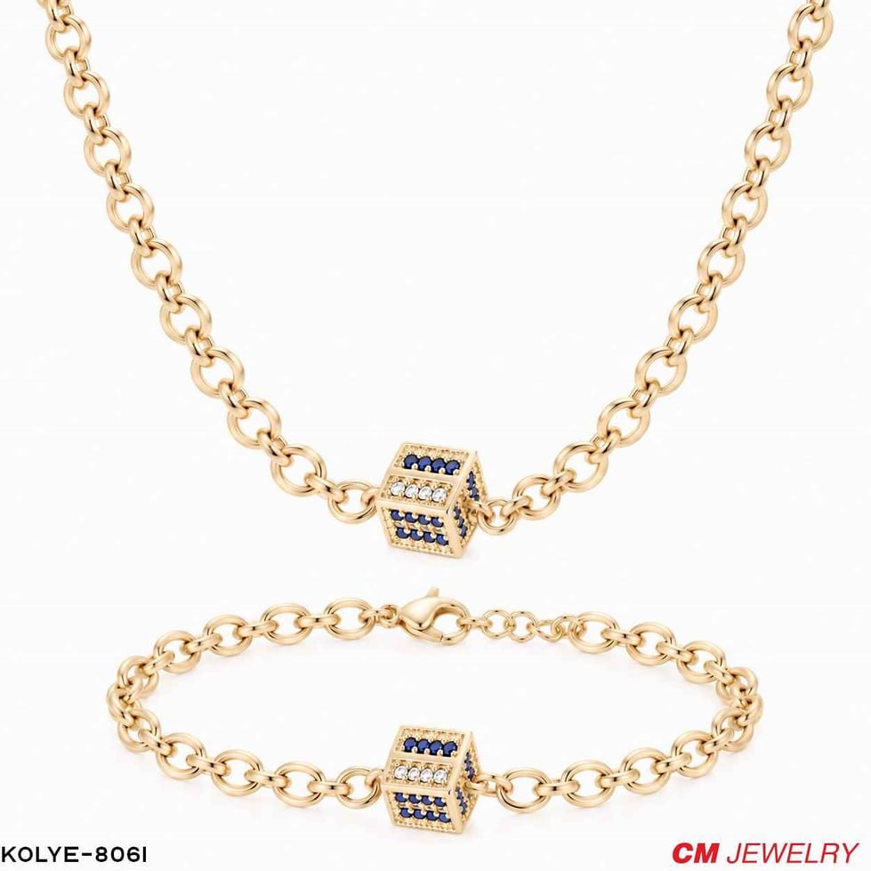 14K CM KOLYE BİLEKLİK SET //KOLYE-8061KOLYE-8061