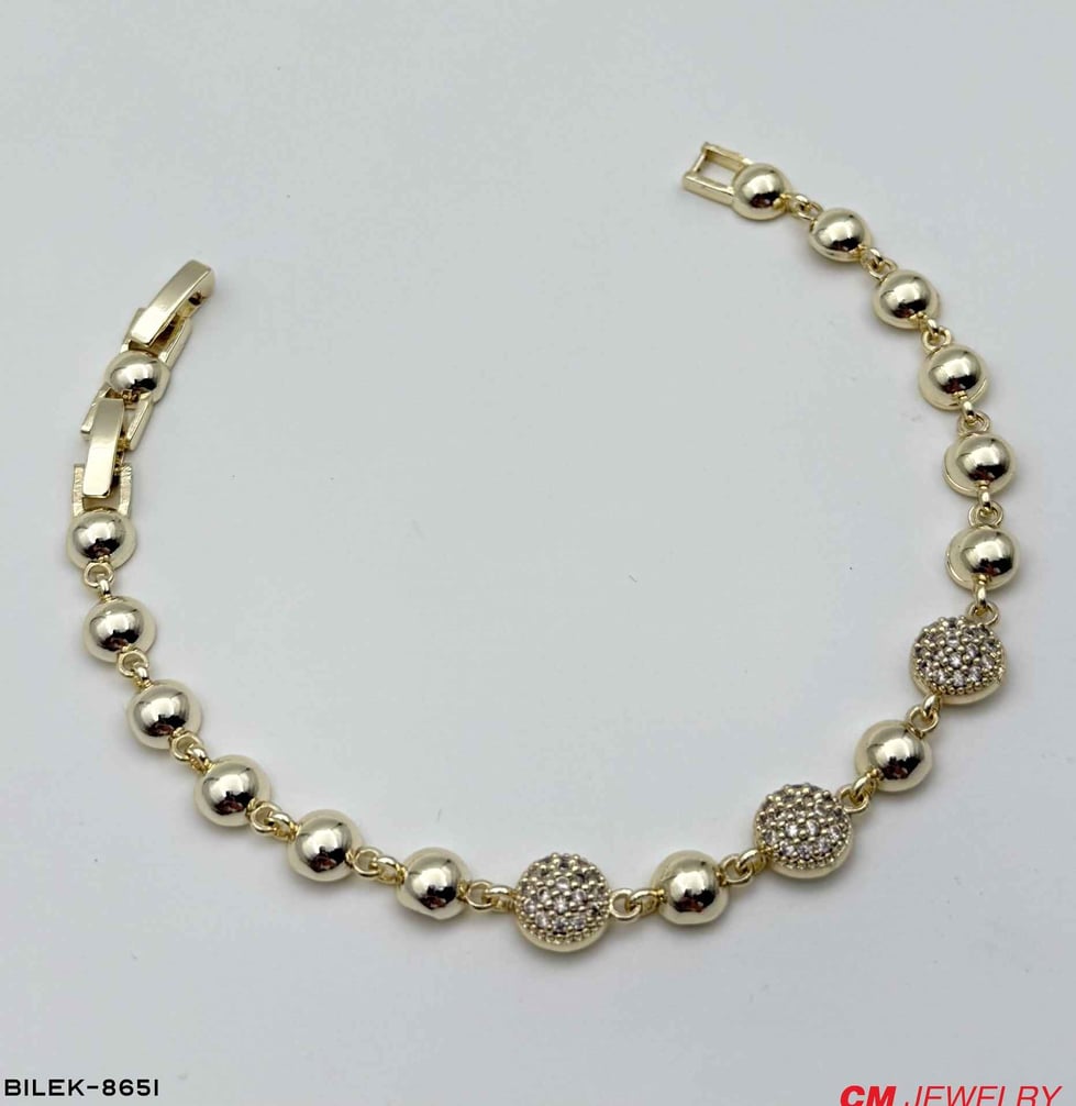 14K CM Taş Detay Bileklik //BILEK-8651BILEK-8651