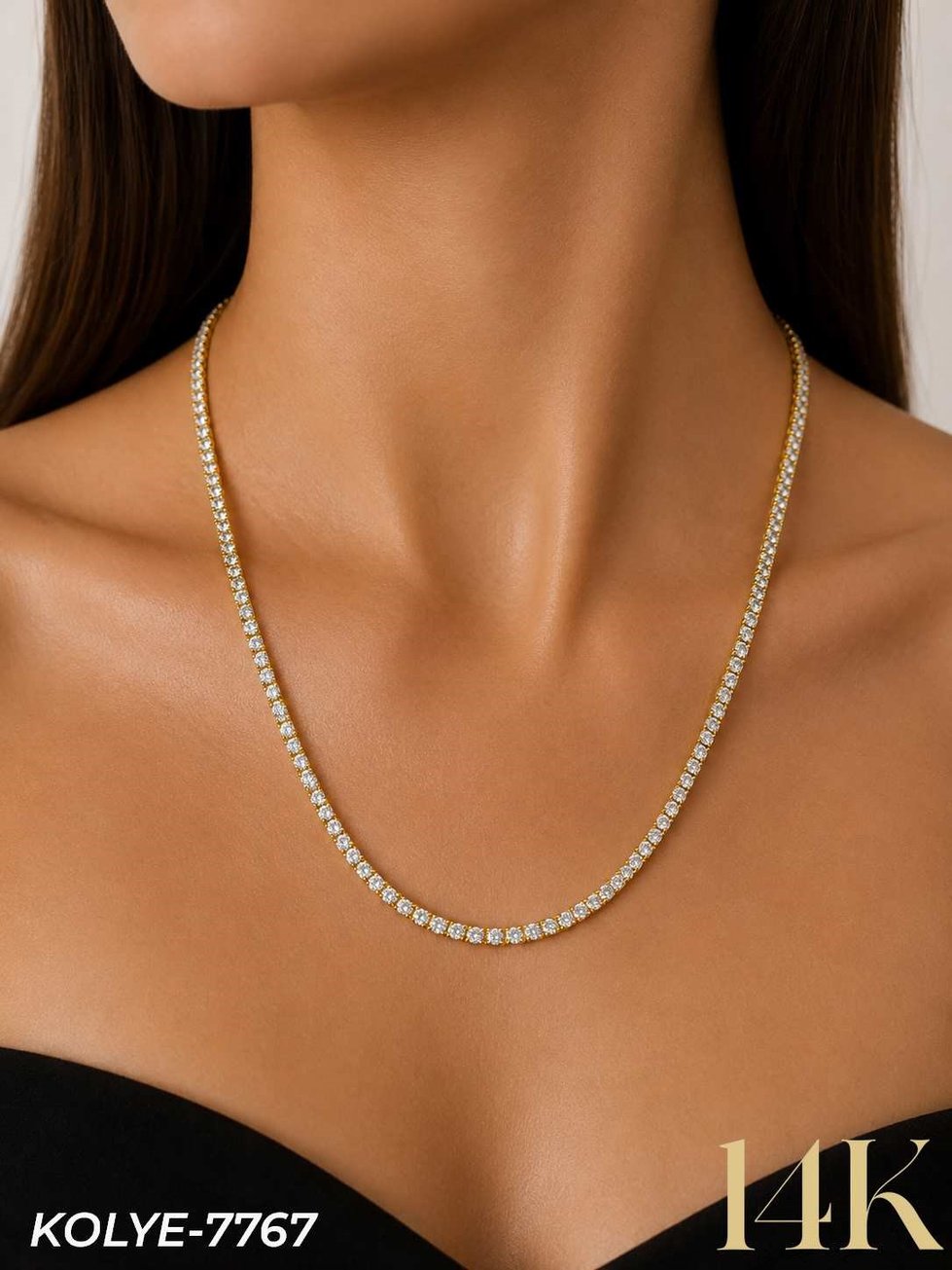 14K Dönmeyen Su Yolu Kolye 45 cm // KOLYE-7767KOLYE-7767