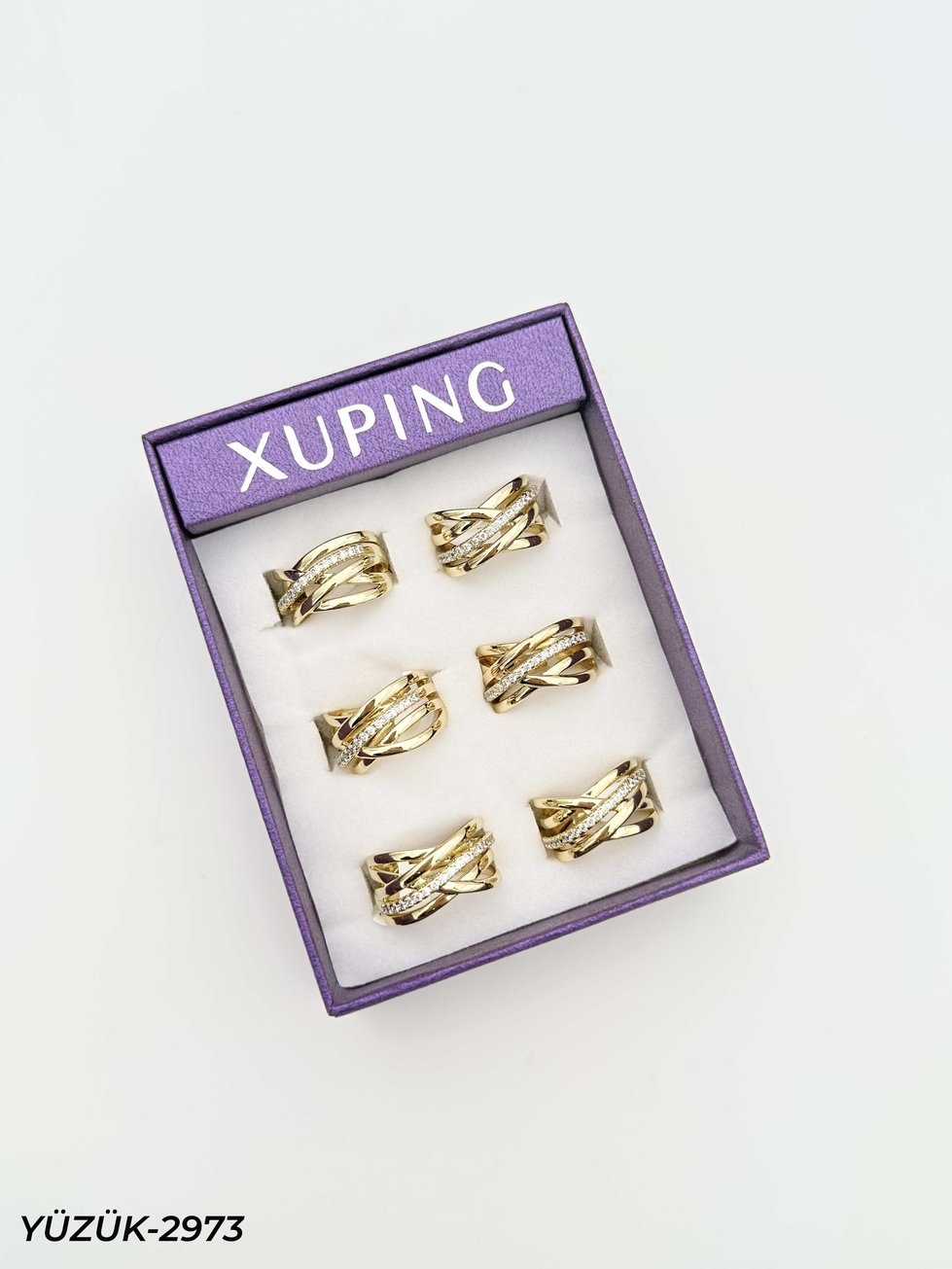 14K XUPING Yüzük 6'lı Paket (No:7,8,9) // YÜZÜK-2973YÜZÜK-2973