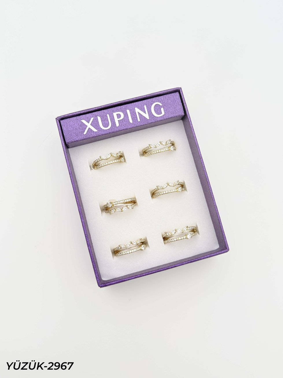 14K XUPING Yüzük 6'lı Paket (No:7,8,9) // YÜZÜK-2967YÜZÜK-2967