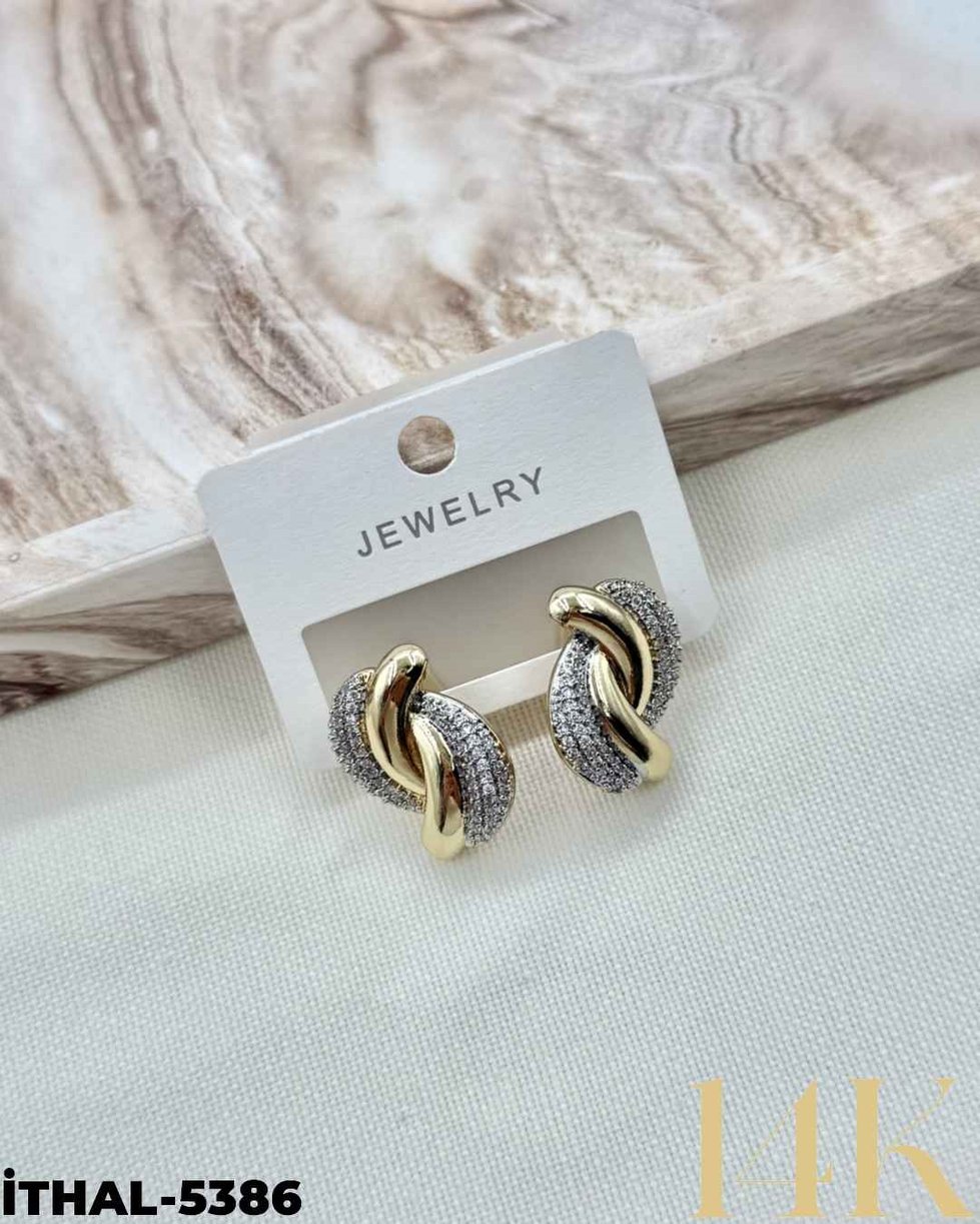 14K Zirkon Küpe //İTHAL-5386İTHAL-5386