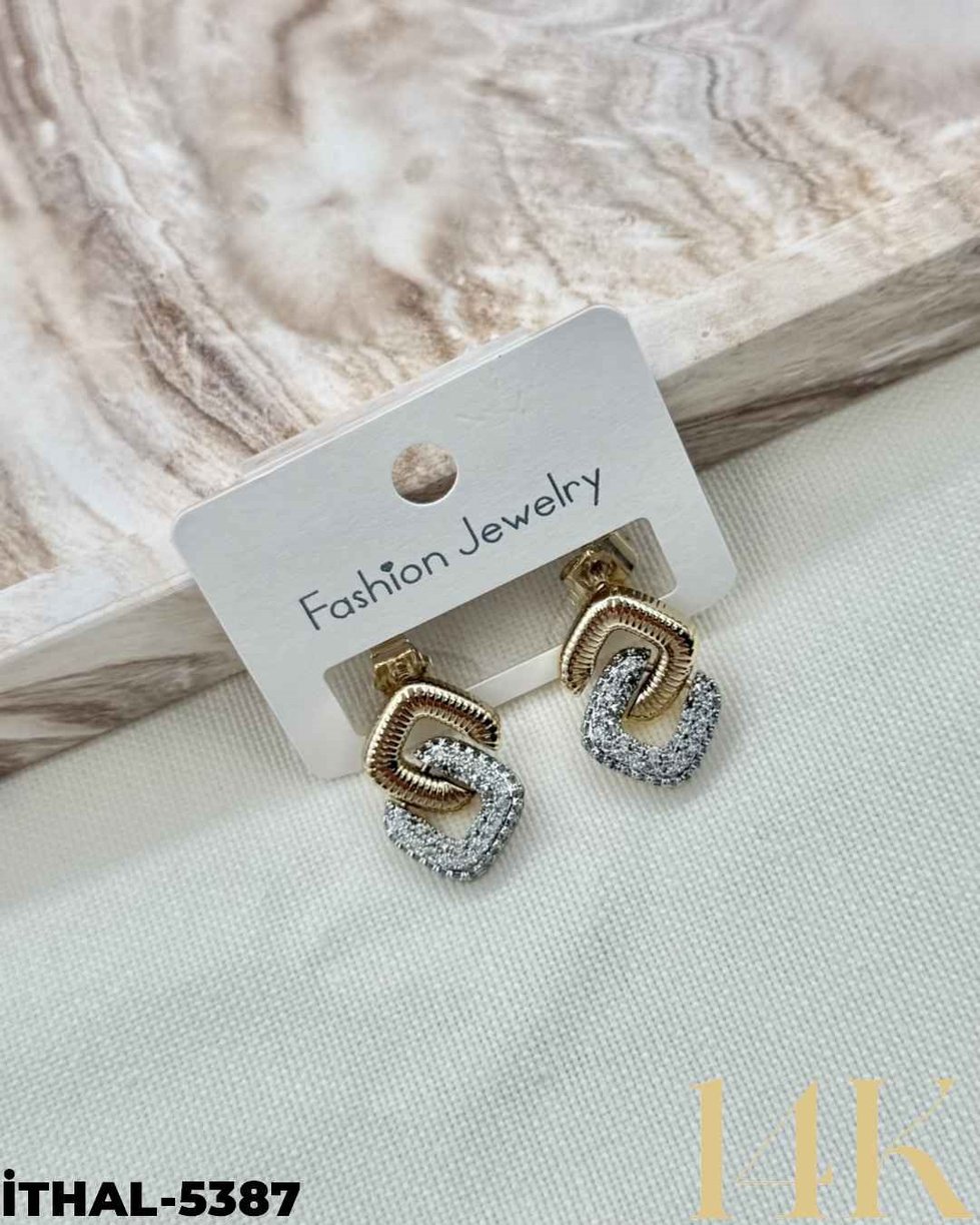 14K Zirkon Küpe //İTHAL-5387İTHAL-5387
