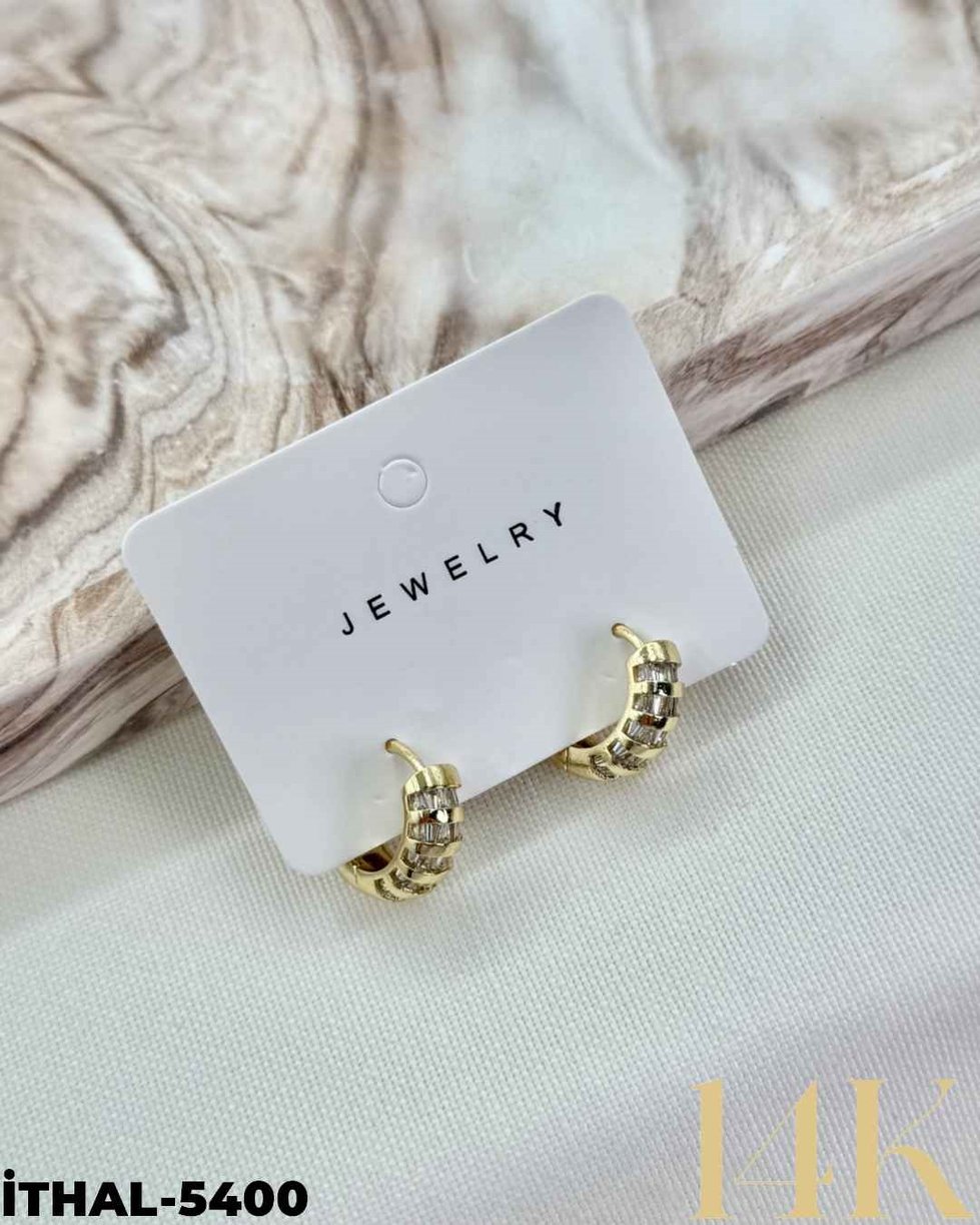 14K Zirkon Küpe //İTHAL-5400İTHAL-5400