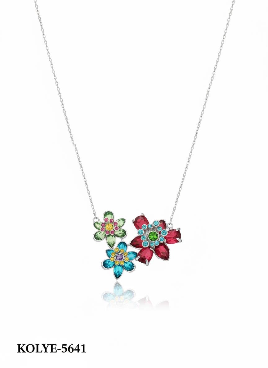 Çelik Çiçek Kolye // KOLYE-5641.KOLYE-5641