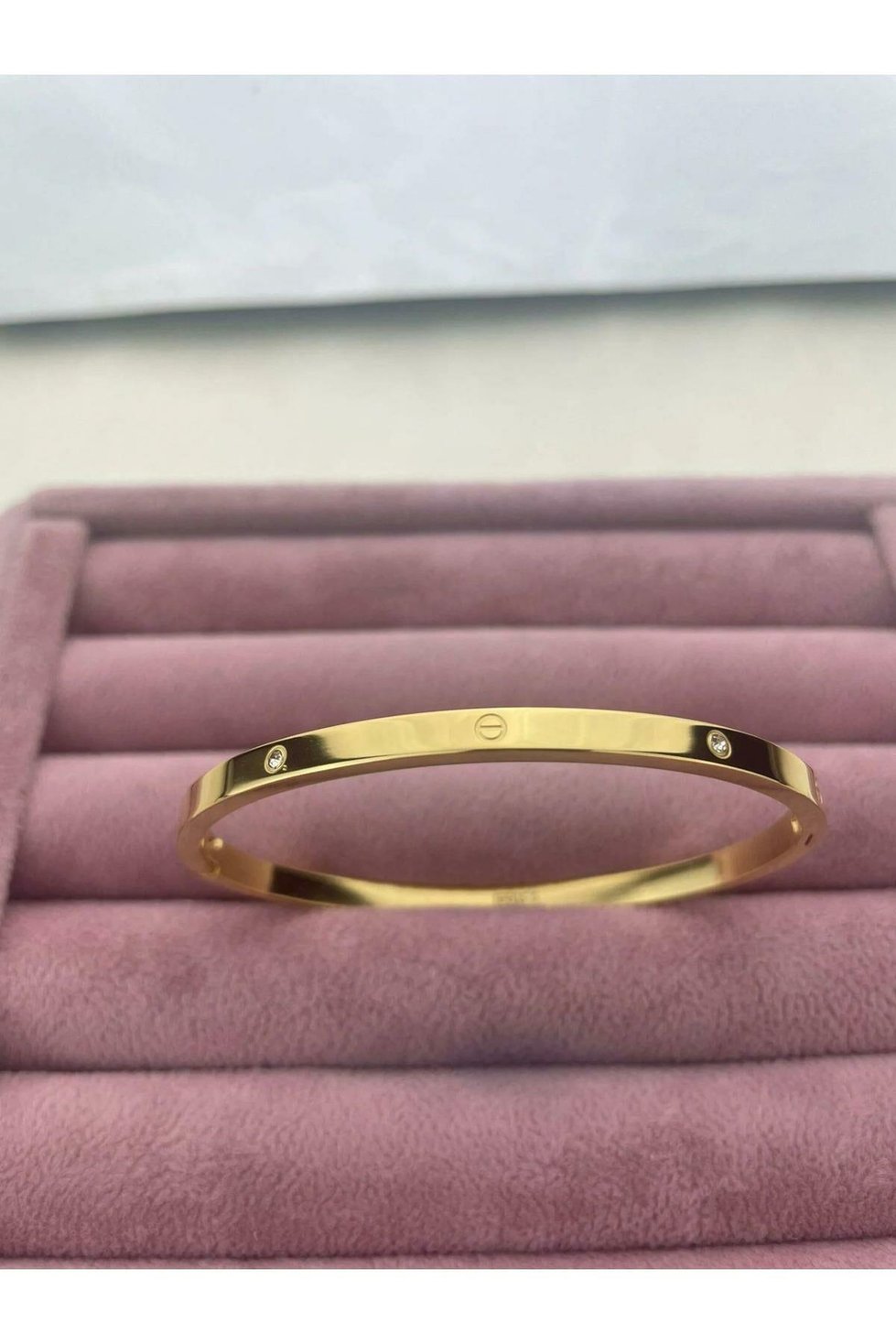 Çelik CRT Model Taşlı Gold Bebe Boy Kelepçe İnce KELEPÇE-1055.KELEPÇE-1055