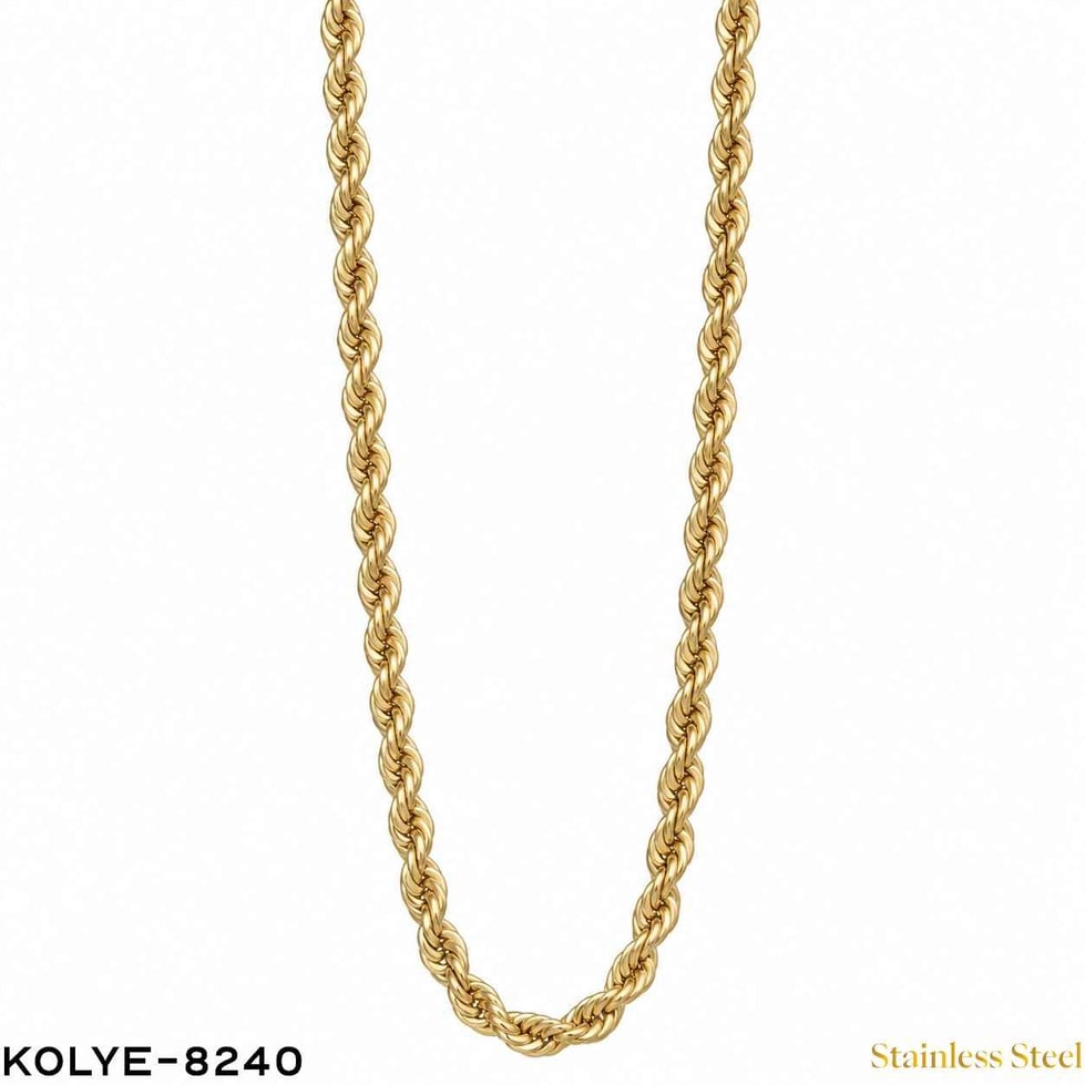 Çelik Halat Zincir 4mm Kolye //KOLYE-8240KOLYE-8240