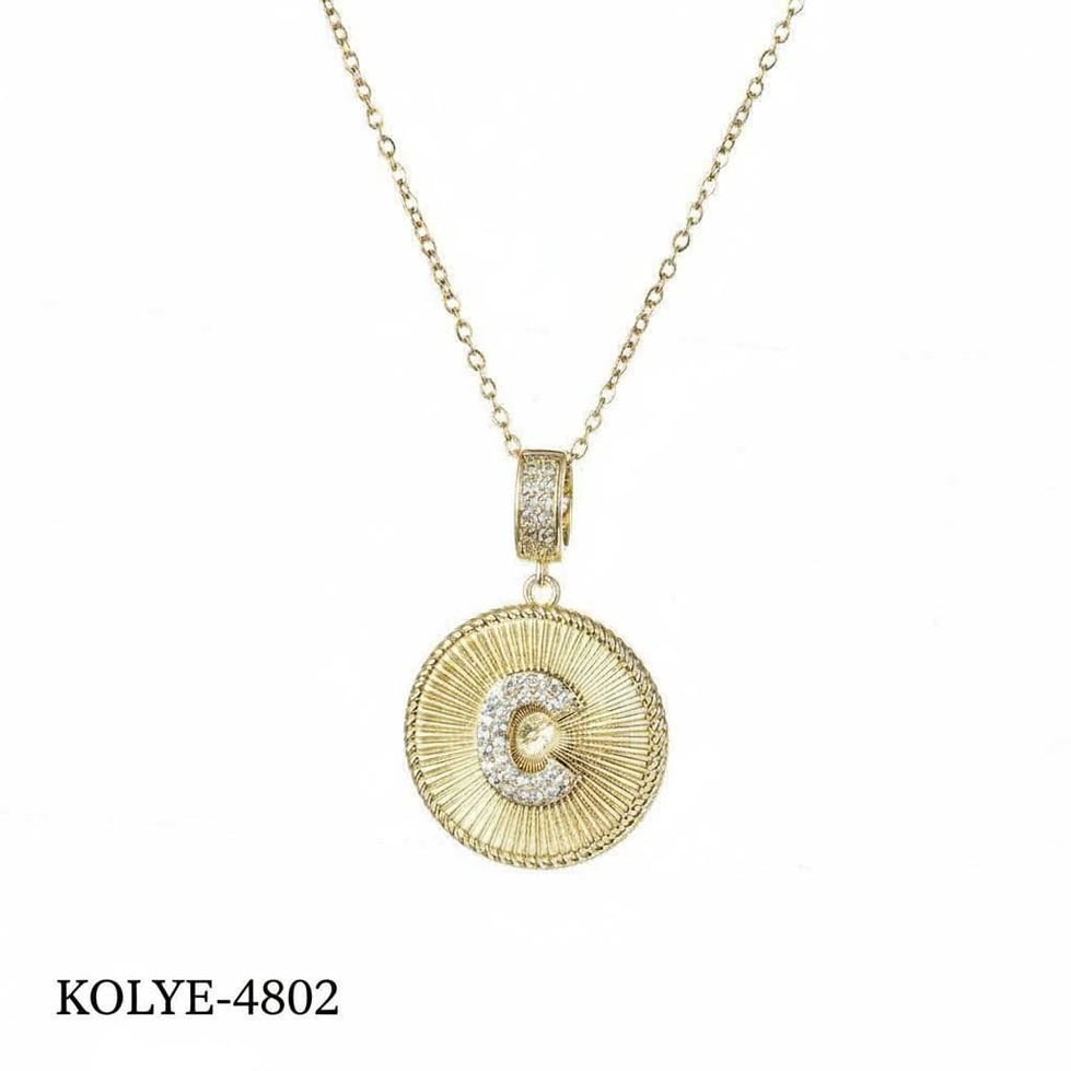 Çelik Harf Kolye 45 cm (C) // KOLYE-4802.KOLYE-4802