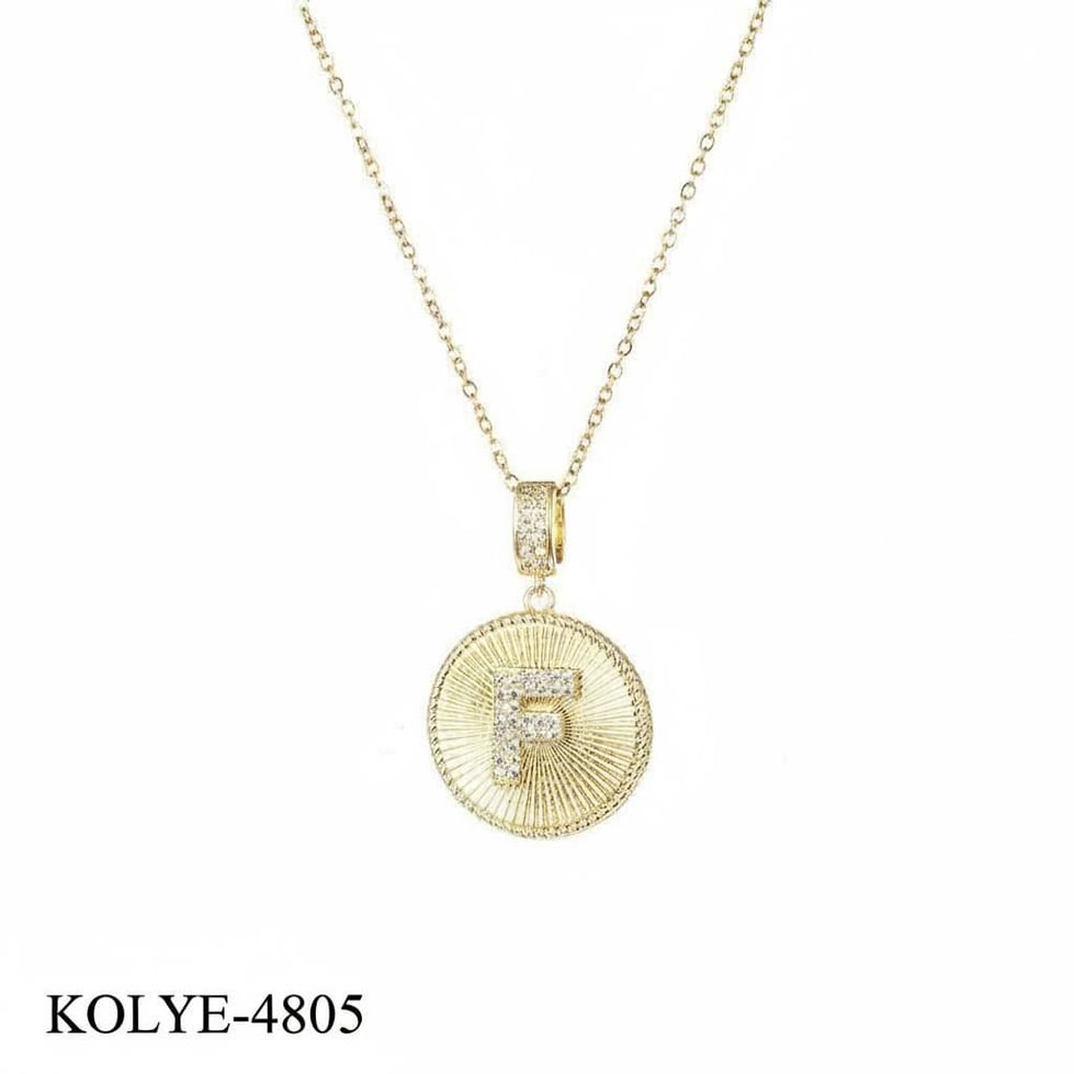 Çelik Harf Kolye 45 cm (F) // KOLYE-4805.KOLYE-4805