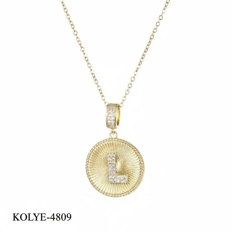 Çelik Harf Kolye 45 cm (L) // KOLYE-4809.KOLYE-4809