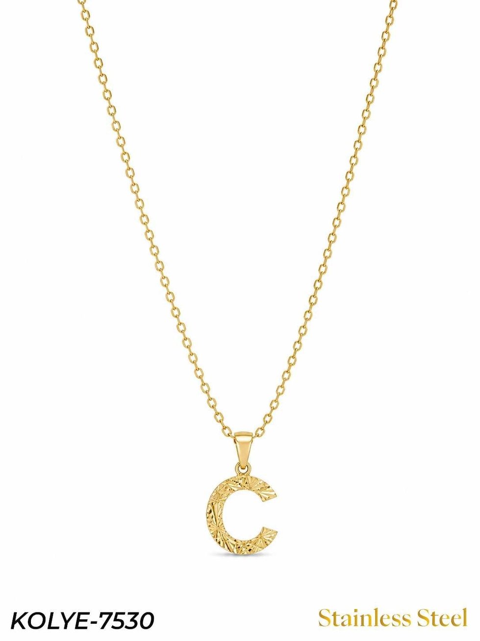 Çelik Harf Kolye 45cm // KOLYE-7530KOLYE-7530