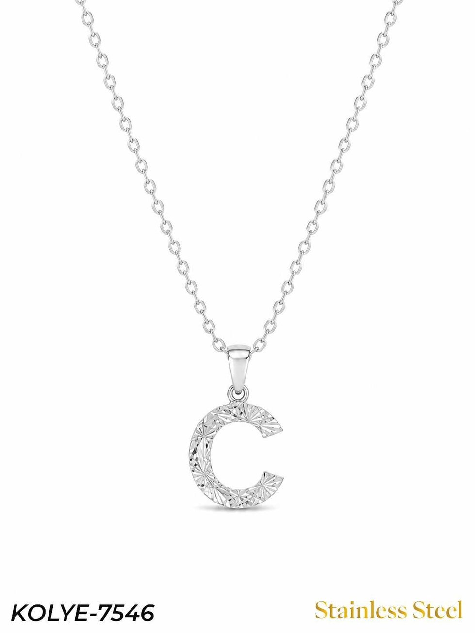 Çelik Harf Kolye 45cm // KOLYE-7546KOLYE-7546
