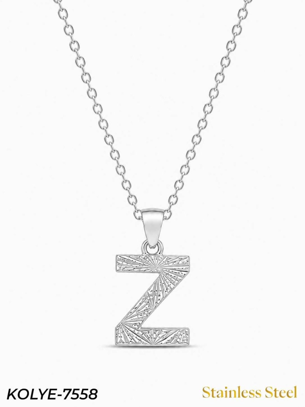 Çelik Harf Kolye 45cm // KOLYE-7558KOLYE-7558